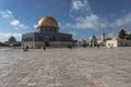 Group of people in front of the Dome of the Rock in Jerusalem Royalty Free Stock Photo