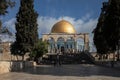 Group of people in front of the Dome of the Rock in Jerusalem Royalty Free Stock Photo