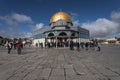 Group of people in front of the Dome of the Rock in Jerusalem Royalty Free Stock Photo