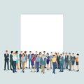 Group of people in front of a white wall Royalty Free Stock Photo