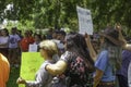 People are gathered to protest the detention and treatment for immagrant children Royalty Free Stock Photo