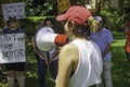 People are gathered to protest the detention and treatment for immagrant children Royalty Free Stock Photo