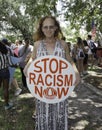 People are gathered to protest the detention and treatment for immagrant children Royalty Free Stock Photo