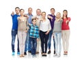 Group of people giving thumbs down Royalty Free Stock Photo