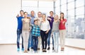 Group of people giving thumbs down Royalty Free Stock Photo