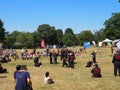 Group of people at Hapkido performance in green park in Darmstadt, Germany Royalty Free Stock Photo