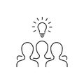 Group of people has an idea line icon Royalty Free Stock Photo