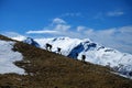 A group of people hiking in Epirus, Greece Royalty Free Stock Photo