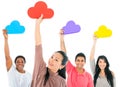 Group of People Holding the Cloud Royalty Free Stock Photo