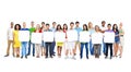 Group Of People Holding 8 Empty Placards Royalty Free Stock Photo