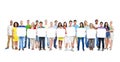 Group Of People Holding 9 Empty Placards Royalty Free Stock Photo