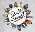 Group of People Holding Hands Around Quality Service Royalty Free Stock Photo