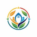 Group of People Holding Hands in Circle With Leaves, Design a simple logo for a nonprofit organization advocating for LGBTQ+ Royalty Free Stock Photo