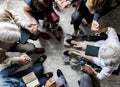 Group of people holding hands praying worship believe Royalty Free Stock Photo