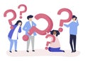 Group of people holding question mark icons