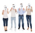 Group Of A People Holding Question Mark Sign Royalty Free Stock Photo