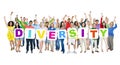 Group of People Holding Word Diversity Royalty Free Stock Photo