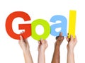 Group Of People Holding The Word Goal Royalty Free Stock Photo