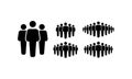 Group of people icon in black. Team sign. Teamwork. Leadership. Community. Vector on isolated white background. EPS 10