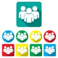 Group people icons set teamwork vector
