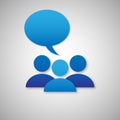 Group of people ideas concept, blue vector illustration
