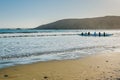 Group of People Kayaking along the Sea. Pacific Coast Highway, Avila Beach