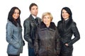 Group of people in leather coats