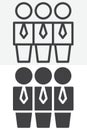 Group of people line and solid vector icon set Royalty Free Stock Photo