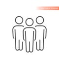 Group of people line vector icon