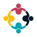 Group people logo handshake in a circle,Teamwork icon,vector illustrator