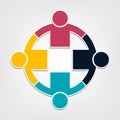 Group people logo handshake in a circle,Teamwork icon.vector illustrator Royalty Free Stock Photo