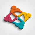 Group people logo handshake in a circle,Teamwork icon.vector illustrator Royalty Free Stock Photo