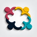 Group people logo handshake in a circle,Teamwork icon.vector illustrator Royalty Free Stock Photo