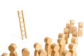 Group of people looking at the ladder. career ladder. Promotion at work, business, self-development, leadership skills, social