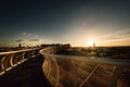 Group of people looking at sunset and citycsape in Sevilla.Andalucia,Spain.Tourist in Seville sightseeing.Vacation in Andalusia