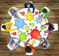 Group of People Meeting with Light Bulb Symbol Royalty Free Stock Photo