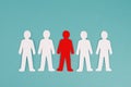 Group of people, one person is standing out from the crowd, concept leadership, manager of team Royalty Free Stock Photo