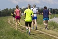 Group people on Outdoor cross-country running marathon