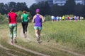 Group people on Outdoor cross-country running marathon