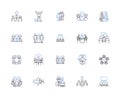 Group people outline icons collection. Group, People, Collective, Organization, Congregation, Community, Clique vector