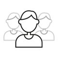 Group people outlines. Team connection symbol. User avatar icon. Vector human illustration. Royalty Free Stock Photo