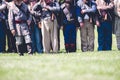 Group of people performing in the Civil war reenactment in Jackson city, Michigan, USA
