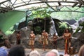 Group of people performing in the Tjapukai Aboriginal Cultural Park in Cairns, Australia Royalty Free Stock Photo