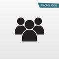 Group People, person icon. Friends sign. Round vec