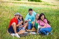 Group people on picnic