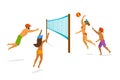 Group of people playing beach volleyball Royalty Free Stock Photo