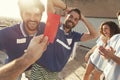 Football player getting a red card Royalty Free Stock Photo