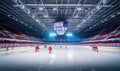 A Thrilling Game of Ice Hockey with Enthusiastic Players and Competitive Spirit Royalty Free Stock Photo