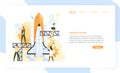 Group of people preparing spaceship, rocket, spacecraft or shuttle for space journey. Startup company or business