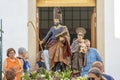 group of people in procession in honor of Santo Domingo promoted by the parish of the Portuguese village of Malpica do Tejo